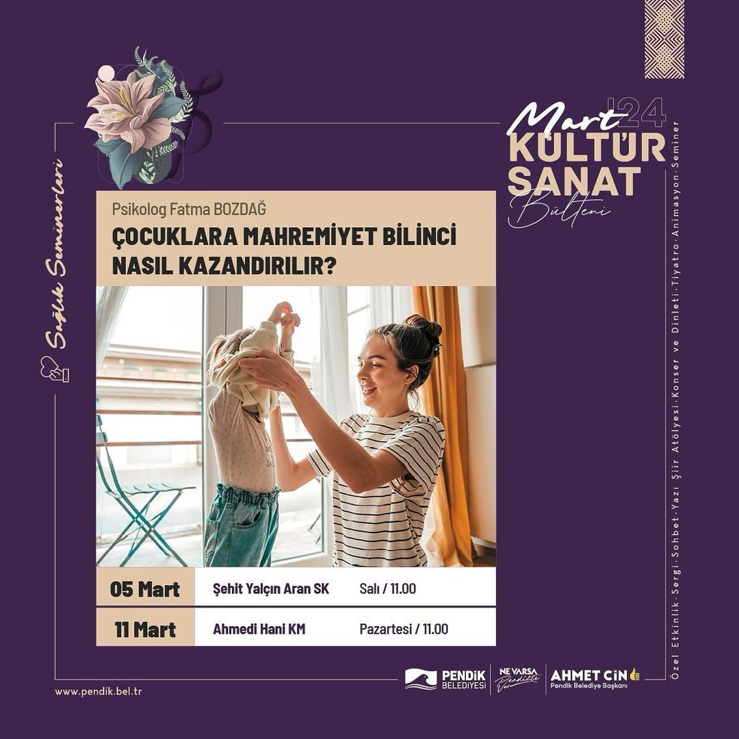Pendik Kültür Sanat - "Çocuklara Mahremiyet Bilinci Nasıl Kazandırılır?" Sağlık Semineri: Psikolog Fatma Bozdağ